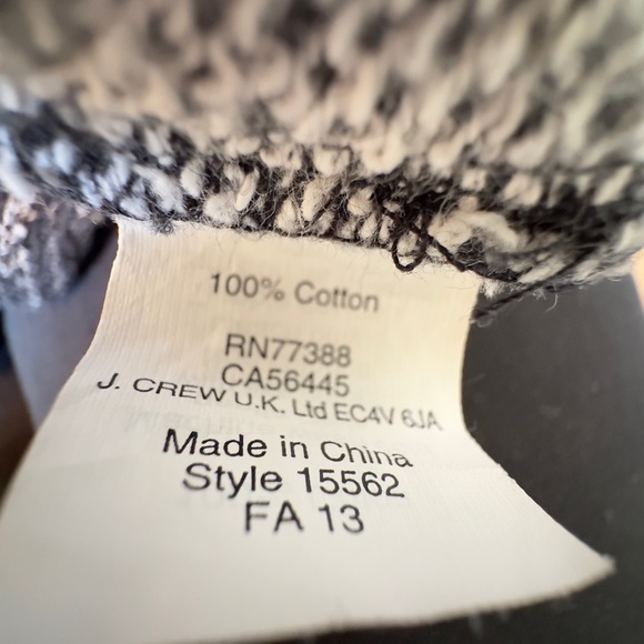 Madewell Heathered Black White Marled 3/4 Sleeve Sweater Shirt Size Medium Top - Picture 4 of 4